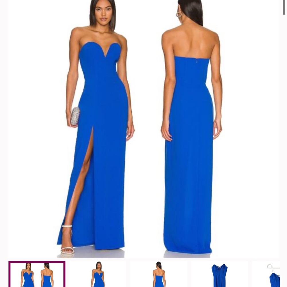 Amanda Uprichard - Elegant Blue Strapless Evening Gown